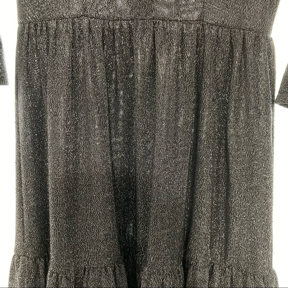 Shimmery black and silver long sleeve midi dress - Picture 6 of 15